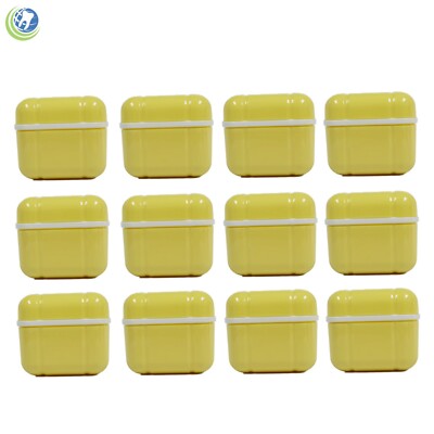 12-Pack Denture Retainer Mouth Guard Storage Case – Soaking Rinsing Bath Basket White By Plasdent