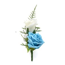 Artificial Wedding Flowers Double Foam Rose Buttonhole, Fast & Free Delivery