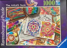 Ravensburger 1000pc The Artist's Desk by Aimee Stewart 2017 jigsaw puzzle Rare