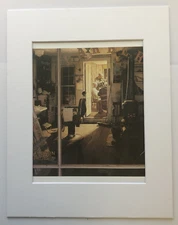 Norman Rockwell "Shuffleton's Barbershop" 11 x 14 Matted Print-Post Cover 1950