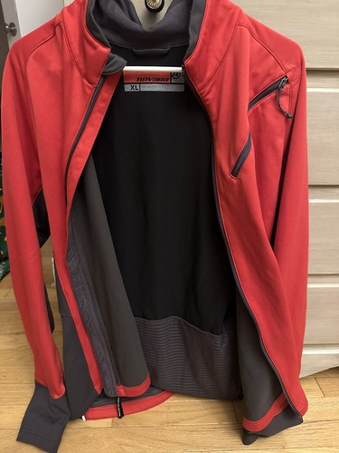 Novara Biking Cycling Jacket Mens Size XL Thumbholes Pockets Full Zip Red - 第 9/12 張圖片