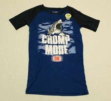 The Children's Place Boy's S/S Glow In The Dark Shark Tee SV3 Blue Size 12