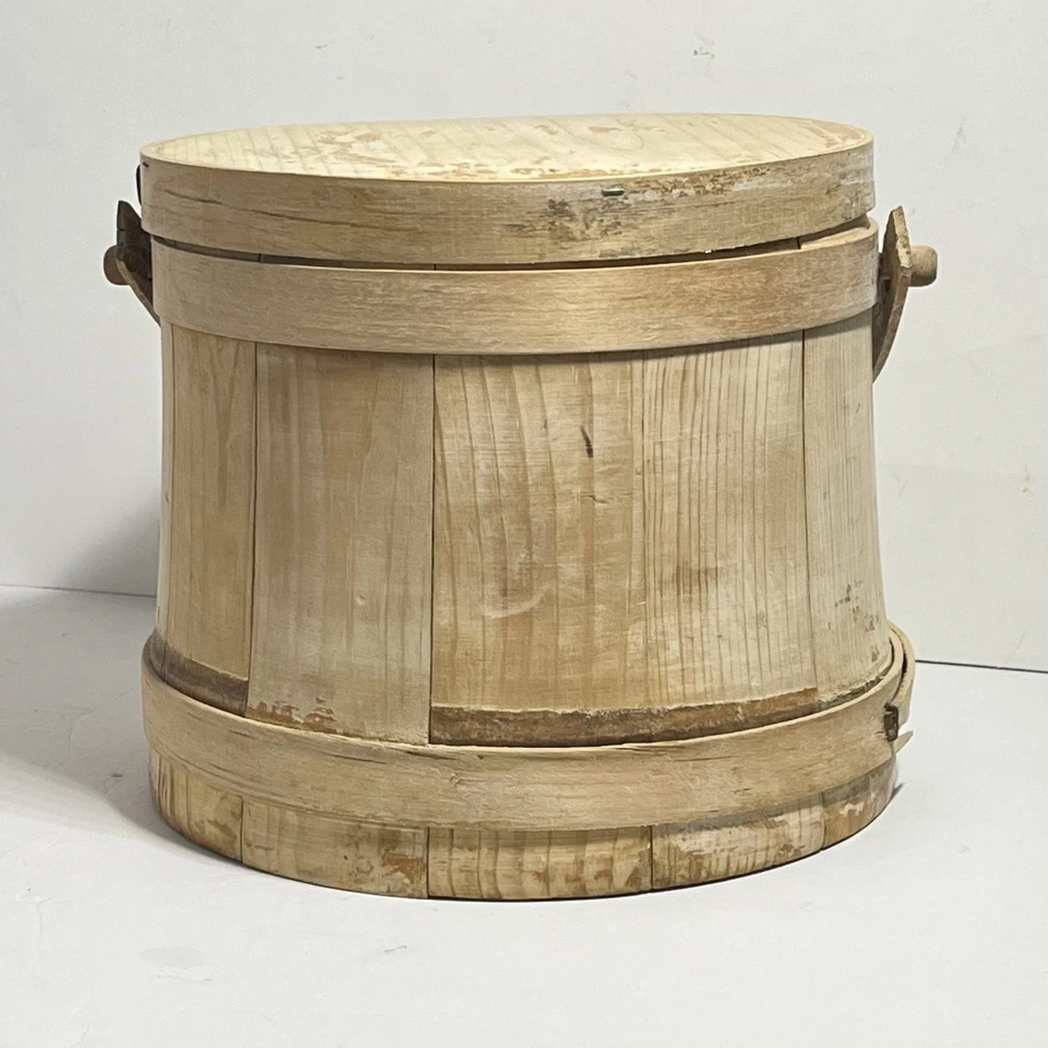 Balde de açúcar vintage Firkin cabo de balanço de madeira década de 1950 - Imagem 4 de 4