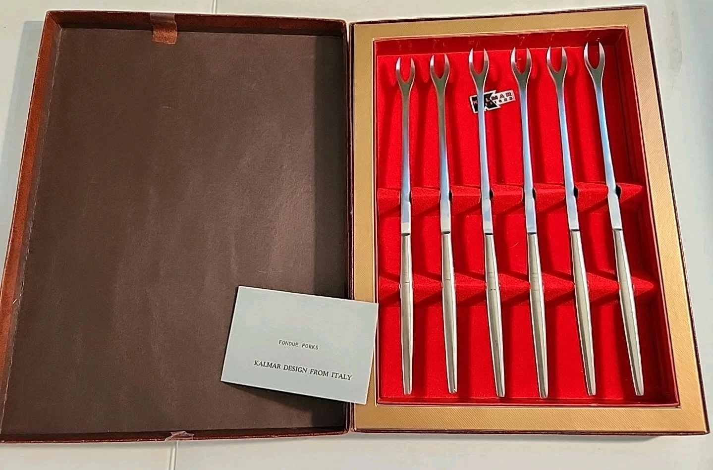 Set Of Six Vintage Fondue Forks Kalmar Designs Italy Original Box Excellent Cond
Opens in a new wind