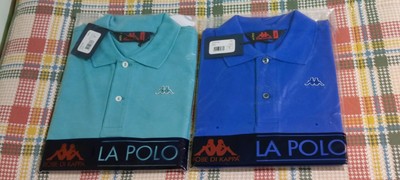 Zwei Kappa Poloshirts, Kurzarm, Farben blau und grün, Gr. S