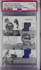 2002 SP Authentic Threads Triple Tim Couch Peyton Manning David Carr PSA 7 15wb