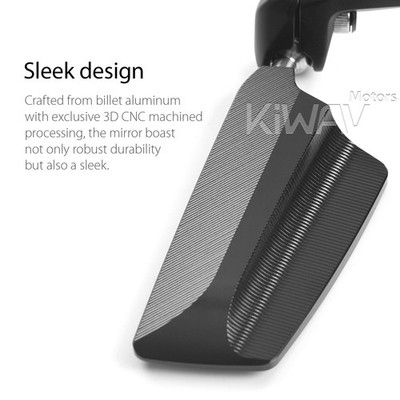 Bar end mirror RIGHTx1 LEAP folding black for Harley '96-'15 Softail hollow bars