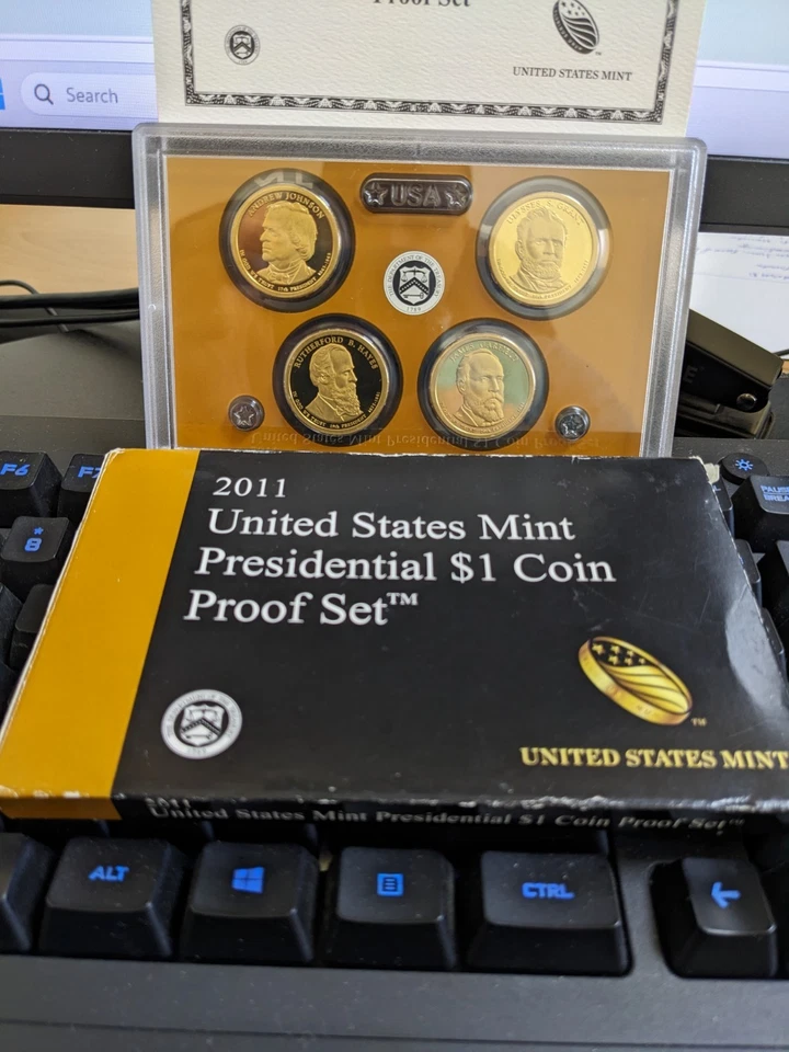 2011 US Mint Proof Set 4 Piece Presidential Golden Dollar  - Image 2 of 4