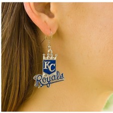 KC Royals Earrings Kansas City Baseball Dangle Drop Jewelry Women Gameday