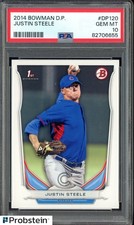 #2 2014 Bowman DP #DP120 Justin Steele Chicago Cubs RC Rookie PSA 10 GEM MINT