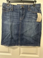 NWT Tommy Hilfiger Denim Zipper W/ Pockets Stretch Blue Jean Skirt Womens Size 4