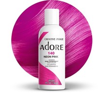  3 Pack Adore Semi Permanent Hair Dye Color 4oz  140 Neon Pink 