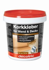 decotric Korkkleber 1kg f&uuml;r Korkplatten Korkbahnen Korkd&auml;mmung Wand und Decke
