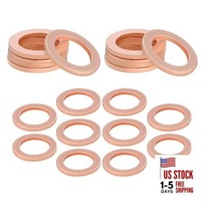 20 PCS Oil Drain Plug Gasket, 14mm ID Copper Drain Plug Crush Washer Seal 20pcs
