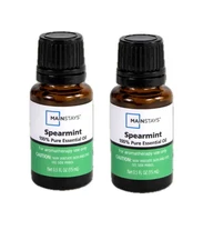 Lot of 2 ~ Mainstays 100% Pure SPEARMINT Essential Oil ~ 0.5 fl oz / 15ml ~ New