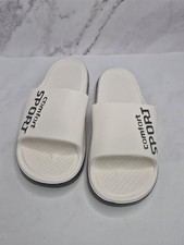 Men's White Comfort Sport Slide Sandals Cushioned Slip-On Shower Pool Slides...