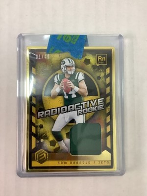 2018 Panini Elements - Radioactive Rookie Sam Darnold Gold 1/49 (MEM, RC) PATCH