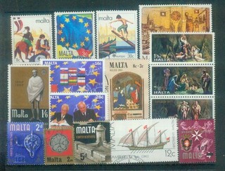 Lotto francobolli di Malta timbrati e non timbrati