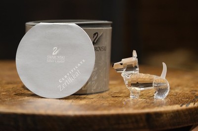 Swarovski Kristall Scotty Hund Figur Österreich Silber Kristall Verpackt