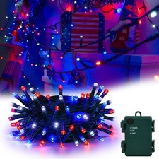 Red White and Blue String Lights Battry Operated with Timer Waterproof