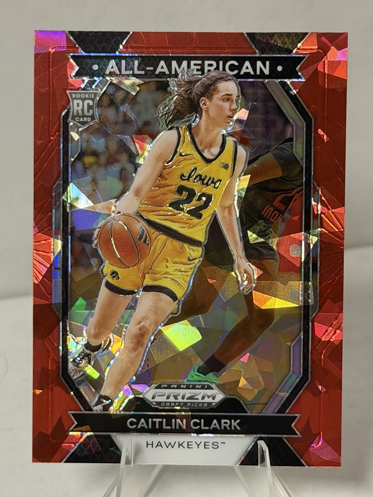 Caitlin Clark (RC) #23 Panini Prizm Draft Pick All American 2024 - RED ICE PRIZM
