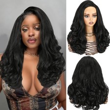 Yaki Curly Half Wig Body Wave Glueless Wigs 3 In 1 Seamless Kinky Half Wigs f...