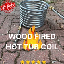 Wood Fired Hot Tub Coil 25ft Stainless Steel Heater for Stock Tank Spa DIY Kit