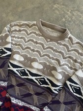 Vintage 80s Cable Knit 3d Knit Sweater XL Distressed Made In USA