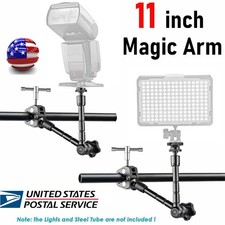 11 Inches Adjustable Magic Arm w/ Super Clamp 1/4" 3/8" Thread Fit Monitor LED