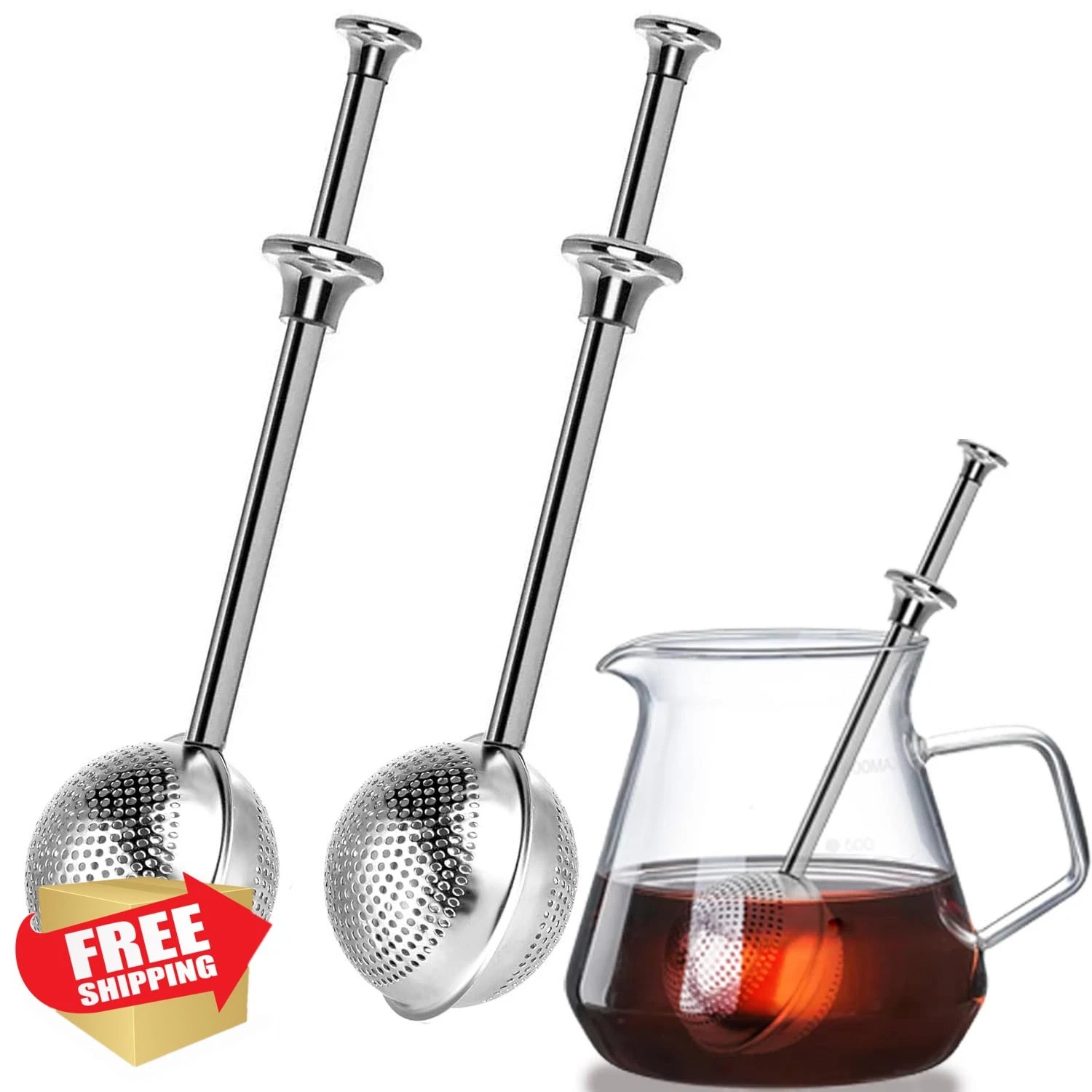 2pk Tea Ball Infuser Loose Leaf Tea Strainer Stainless Steel Mesh