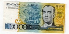 BRAZIL 100 000 100000 CRUZEIRO 1985 P 205. XF CONDITION. 6RW 02FEB