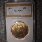 1907 Saint Gaudens Double Eagle $20 Gold PCGS MS65+