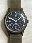 Runs! Vintage Timex MacGyver Camper Military Field Watch 35mm Green Manual Wind