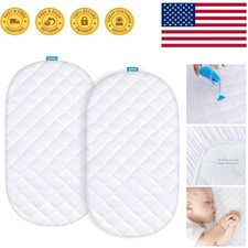Ultra-Soft  Breathable Bassinet Mattress Pad Covers - 2 Pack for Baby Comfort
