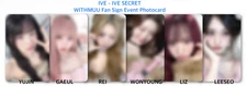 presale [IVE] THE 4th EP - IVE SECRET WITHMUU Fan Sign Event Photocard
