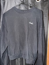 Urban Outfitters Smile Embroidered Black Crewneck Sweatshirt