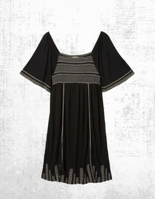 Ex Fat Face Women s Short Sleeve Cotton Alice Jersey Dress in Black