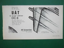 4/1961 PUB UAT AEROMARITIME AIRLINE AFRICA DC-8 SUPER JETLINER ORIGINAL AD