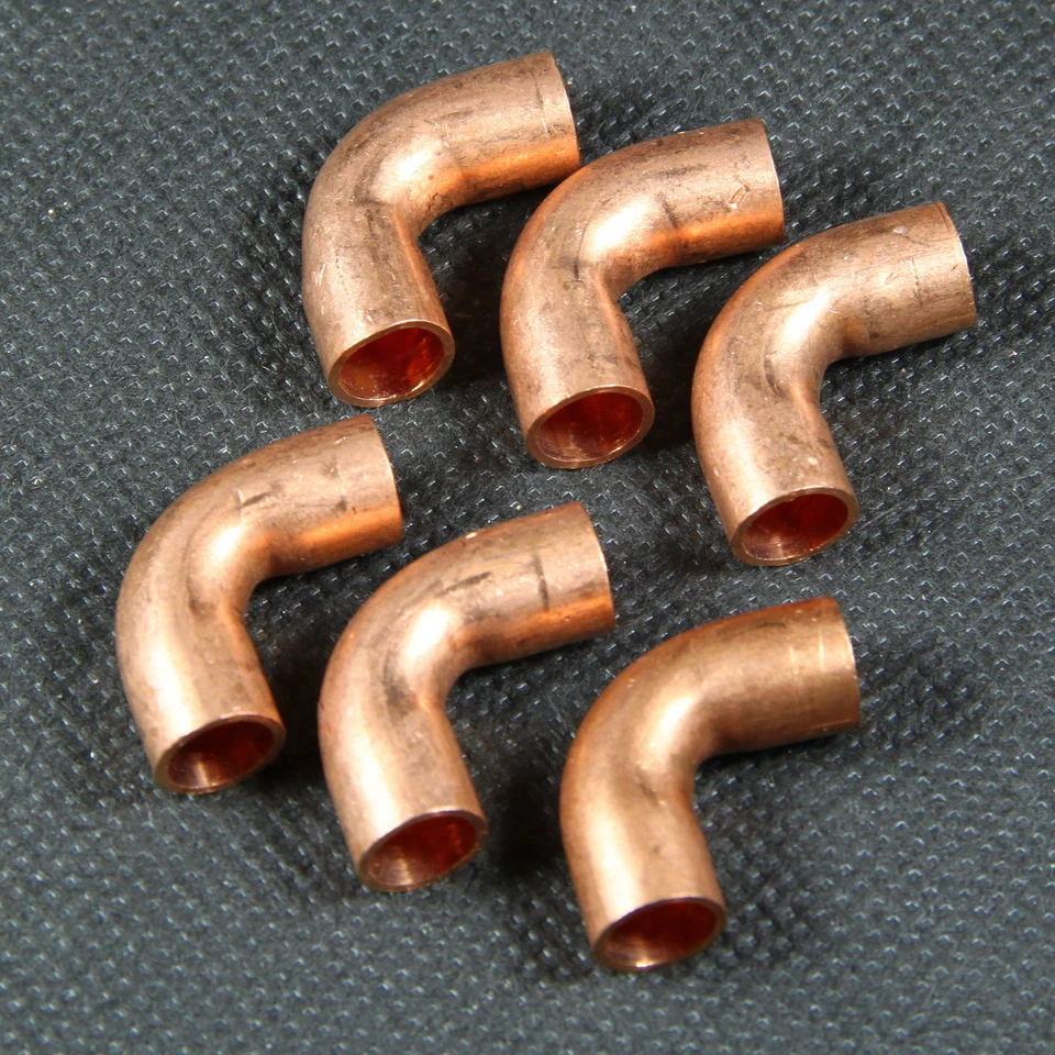 Bogen Lötfitting 90° Winkel Kupfer 6mm / 6 Stück