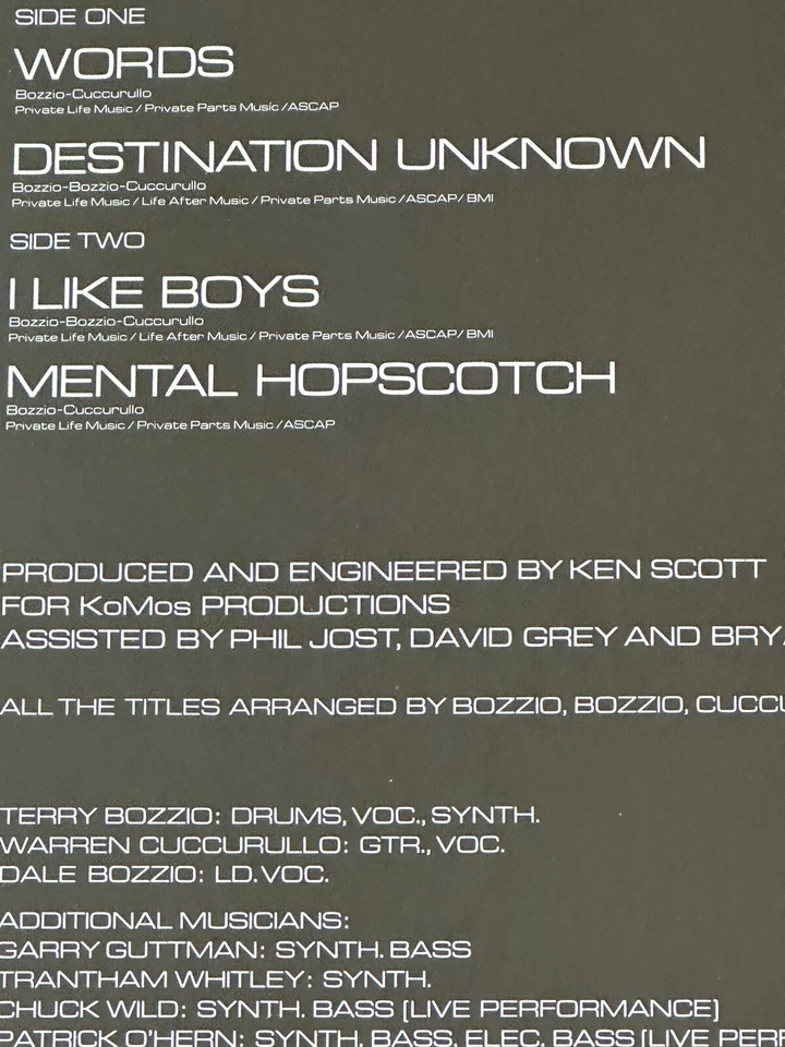 MISSING PERSONS - WORDS 1982 JAPAN SEALED 12” VINYL/MINI-LP DESTINATION UNKNOWN - Image 4 of 4