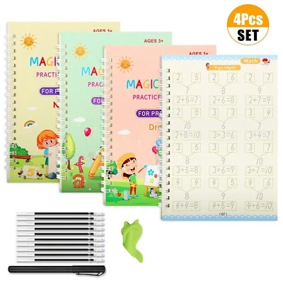 NSI 16in1 Magic Practice Copybook Set Reusable Handwriting Book Practice