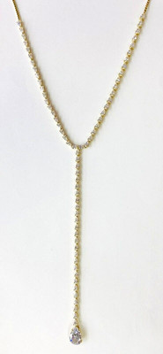 HSN Joan Boyce Gold-tone ''Y So Beautiful'' 22ctw CZ 20'' Y-Drop Station Necklace
