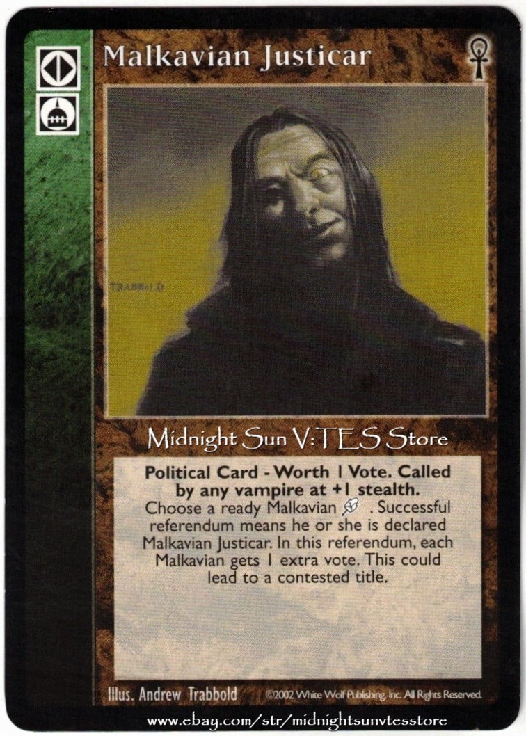 Malkavian Justicar Camarilla Edition V:TES VTES Vampire CCG | eBay