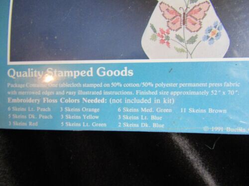 Bucilla Tablecloth Stamped for Cross Stitch Butterfly Serenade Special Edition - Picture 4 of 8