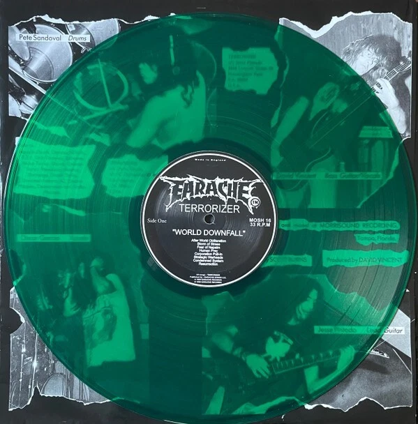 TERRORIZER World Downfall LP GREEN Earache 2002 RE Napalm Death Morbid Angel - Image 2 of 4