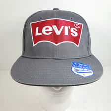 Levi's Red Tab Logo Authentic Snapback Baseball Hat Cap Dark Gray NWOT