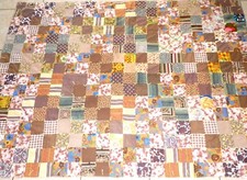 Handmade Quilt Pieced and Quilted by Hand 82" x 61" Scrappy