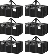 6 Pack Extra Heavy Duty Large Moving Bags with Strong Zipper  Comfortable