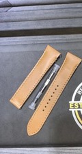Authentic Santos De Cartier Tan Leather Strap...