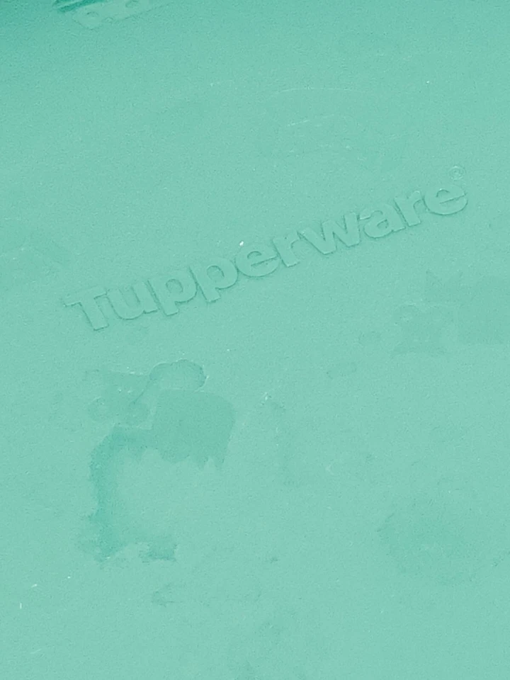 VINTAGE CHEESE & CRACKER SERVING TRAY TUPPERWARE ROUND GREEN#3306 - Image 3 of 4